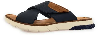 Image de Chaussures de ville Rieker pour hommes, pantoufles, sandales, couleur bleue, style décontracté