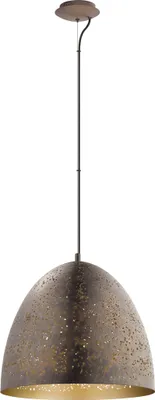 Produktbild von EGLO Pendellampe Safi, 1 flammige Vintage Pendelleuchte im Industrial Design, Retro Hängelampe aus Stahl, Ø: 40,5 cm, Farbe: Braun, gold, Fassung: E27