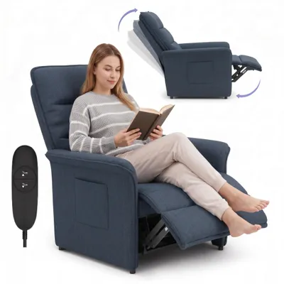 Produktbild von FLEXISPOT Elektrischer Relaxsessel mit Liegefunktion 105°–155°, Verstellbarer TV- & Fernsehsessel für Wohnzimmer, Rückenlehne & Fußstütze (Dunkelgrau)