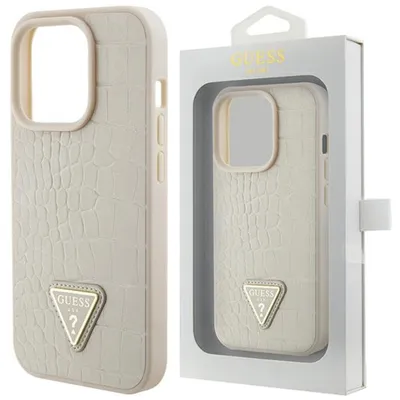 Zdjęcie produktu dla Guess Guhcp15Xpcrthcd Iphone 15 Pro Max 6.7" Złoty/Gold Hardcase Croco Triangle Metal Logo