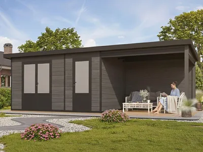 Produktbild von WPC Gartenhaus Modell Style DeLuxe 2-Raum mit Lounge