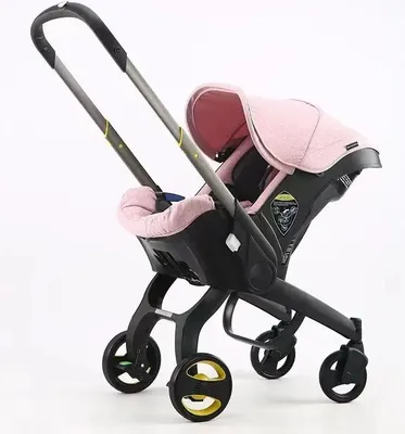 Produktbild von Reisesystem Babytrage, 4-in-1 Design, kompakt faltbar, PINK(Auto-Sitz Kinderwagen-Kombination)