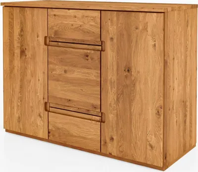 Produktbild von Kommode Bento aus Wildeiche massiv 111x45x83 cm mit 2 Türen und 3 Schubladen