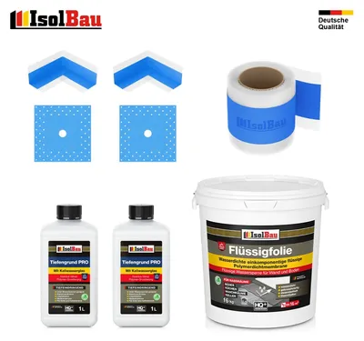 Dichtset Dusche Flüssigfolie 16 kg Abdichtset Bad Dichtband Duschelement Set