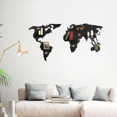 Immagine prodotto di Wallity, Dünya- PYT1125, nero, portasciugamani e gancio, 160 x 7 x 80 cm, 100% metallo