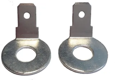 Produktbild von Adapter M6 auf Faston F2 Flachstecker gewinkelt (Paar)