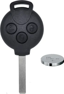 Produktbild von Auto Schlüssel Funk Fernbedienung 1x Gehäuse + 1x Rohling + 1x CR2016 Batterie kompatibel mit SMART