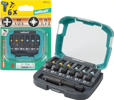 Zdjęcie produktu dla wolfcraft 7-częściowy zestaw końcówek do wkrętarki udarowej 2974000