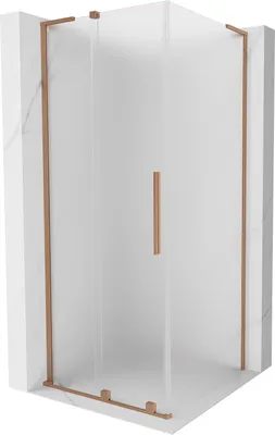 Produktbild von Mexen Velar L Schiebetür-Duschkabine 110 x 110 cm, mattiert, gebürstetes Kupfer - 871-110-110-33-65