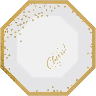 Produktbild von amscan 6 Formteller Golden Wishes 20 cm metallic