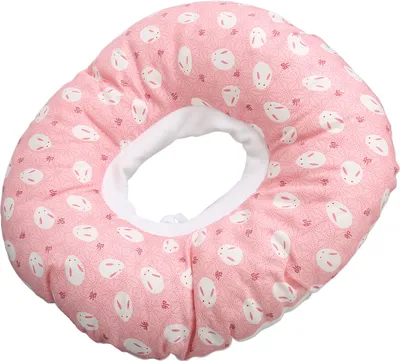 Immagine prodotto di Cuscino per piercing all'orecchio Stampa coniglietto carino Cuscino di sollievo da dolore all'orecchio per chi dorme di lato 11,4 pollici (rosa)