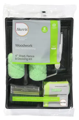 Produktbild von Harris Zaunroller-Set 10 cm – Kompaktes Rollerset für Zäune, Gartenhäuser & Holz