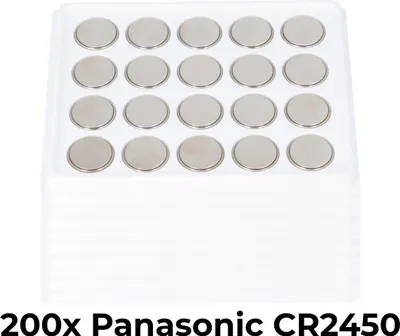 Produktbild von Panasonic CR2450 – 200x Lithium Knopfzellen 3 V, 620 mAh (IEC CR2450)