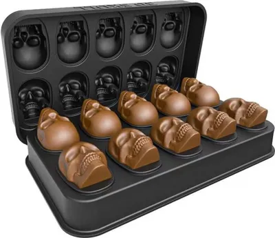 Produktbild von Eiswürfelform aus Silikon Eiswürfelbehälter Totenkopf