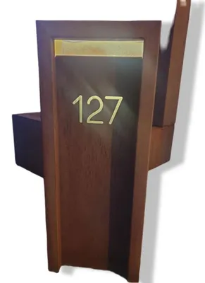 Productafbeelding van Voorzien van LED achter huisnummer Cortenstaal Geroba