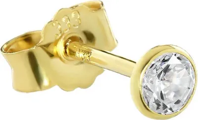 Produktbild von Single Ohrstecker Echt Gold 333er 3,5mm Cubic Zirkonia Damen Herren 0,38g 3753