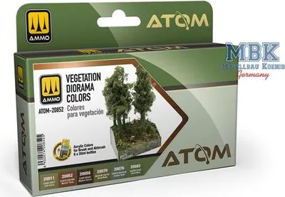Imagen del producto de Kit de pinturas "Vegetación" para dioramas, marca MIG ATOM, referencia ATOM20852