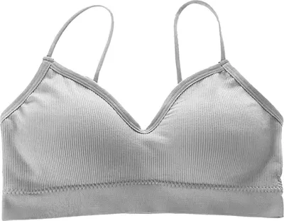 Zdjęcie produktu dla Biustonosz bezprzewodowy czysty kolor wygodne miękkie oddychające wsparcie bezszwowa kamizelka sportowa szary