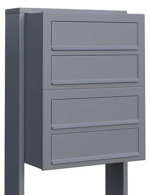 Produktbild von Briefkastenanlage Cube for Four in Grau Metallic