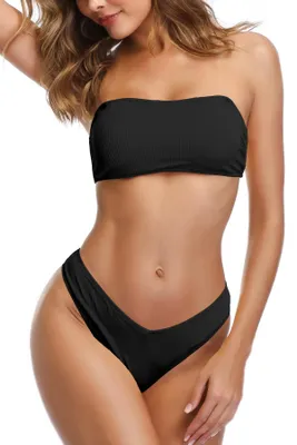 Produktbild von Zweiteiliger Bikini Set für Frauen - Tube Top und Hohe Schnitt