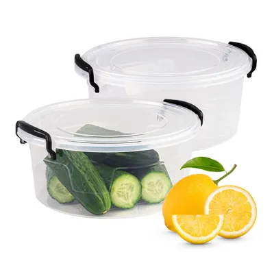 Produktbild von SuperButelki.pl – Frischhaltebehälter, 2100 ml, runde 2,1-Liter-Multibox mit Deckel, praktisch und praktisch in der Küche, universelle Lunchbox