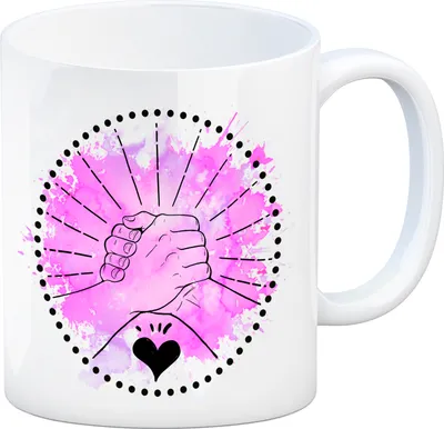 Produktbild von Freundschaft Kaffeebecher in rosa mit tollem Spruch
