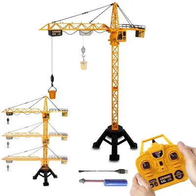 Produktbild von Turmkran Spielzeugkran Baukran - RC Kran 128 cm - 2,4 GHz Fernbedienung - Metallhaken 800 Gramm - Für Kinder