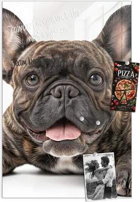 Produktbild von Magnettafel 40x60cm Pinnwand Whiteboard beschreibbar - Französische Bulldogge