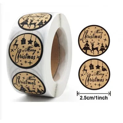Produktbild von Weihnachtsaufkleber auf Band, 500 Stück, Durchmesser 25 mm, Papier