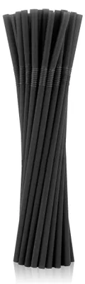 Obrázok produktu pre Opakovane použiteľné ohybné slamky, čierne, 5 × 210 mm, 100 ks