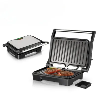 Produktbild von AIORBER 220V Kontaktgrill Paninigrill, Sandwichmaker mit Fettauffangschale, Tischgrill, Steakgrill, Antihaft