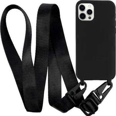 Produktbild von Handykette für Apple iPhone 12 Pro Max - Handyhülle mit Schnur Cover in Schwarz