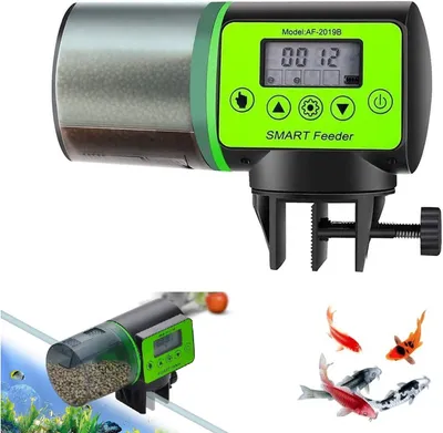Produktbild von Fisch-Futterautomat 200ML Fischfutterspender für Fische Aquarium mit digitaler Timer