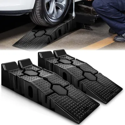 Produktbild von Auflegekeile, Set aus 2 Stück - Tragfähigkeit: 3 Tonnen - Kunststoff - Für Autos und Transporter