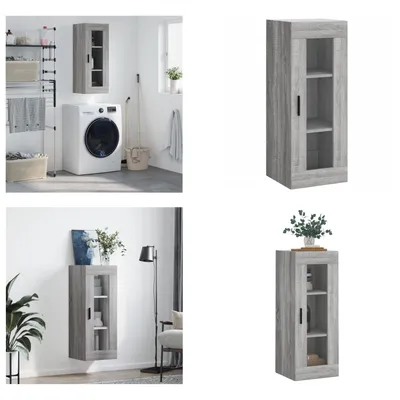 Produktbild von vidaXL Wandschrank Grau Sonoma 34,5x34x90 cm - Wandschrank - Wandschränke - Schrank - Lagerschrank