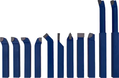 Produktbild von PAULIMOT Drehmeißel-Set 11-teilig mit Hartmetallplatten P30, DIN4976, 14 x 14 mm