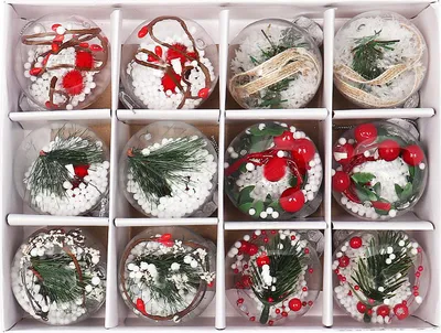Obrázok produktu pre 12PCS plastové ozdoby gule opakovane použiteľné DIY vianočné dekorácie plniteľné pre cukrovinky fotografie miniatúr