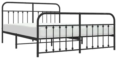 Imagen del producto de Estructura de cama de vidaXL con cabecero y piecero de metal, color , 183x213 cm