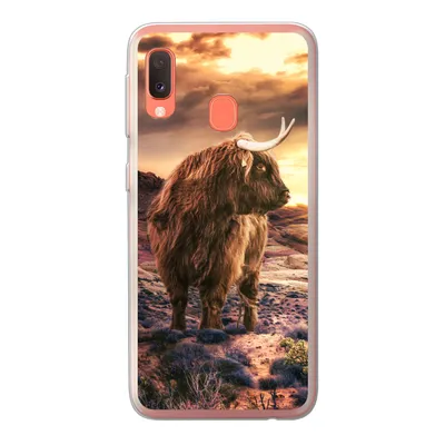 Produktbild von MuchoWow® Handyhülle Schutzhülle Hülle für Samsung Galaxy A20e Schottische Highlander - Horizont - Landschaft Silikon Softcase Handy Hülle - Abdeckung