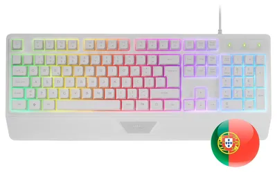 Produktbild von Mars Gaming MK124, Volle Größe (100%), Kabelgebunden, USB, Membran Key Switch, RGB-LED, Weiß