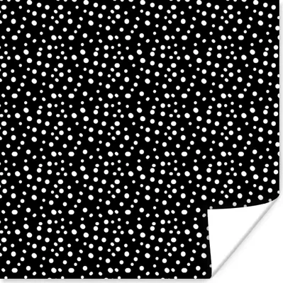 Produktbild von MuchoWow® Poster Polka dots - Schwarz - Weiß - Design 75x75 cm - Wand Dekoration