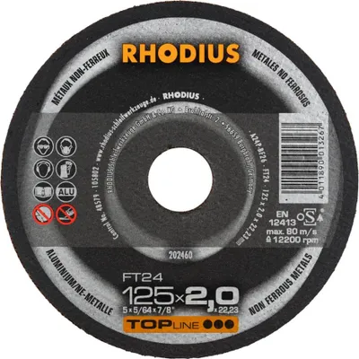 Image de Rhodius Disque à tronçonner FT 24 125x2,5x22,23mm Aluminium Topline - 202460