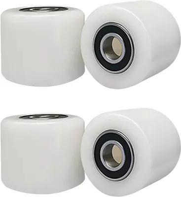 Produktbild von 4 Stück Hubwagenrollen Polyamid Nylon 70 x 60 mm, Achse 20 mm inkl. Kugellager Rollen für Hubwagen Ersatzrollen, Max. Belastung 650 KG