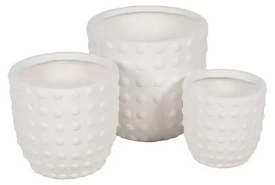 Produktbild von Set aus weißen Pflanzgefäßen – 37 x 37 x 35,5 cm – 3 Stück
