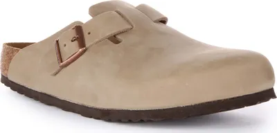 A single Birkenstock Boston clog is shown from a side-angle on a white background.