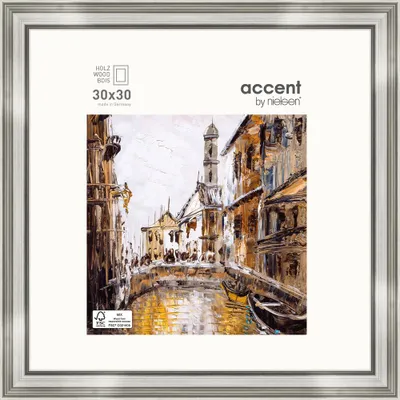 Produktbild von accent by nielsen Holz Bilderrahmen Antigo, 30x30 cm, Silber