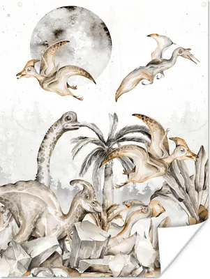 Produktbild von MuchoWow® Poster Dinosaurier - Dschungel Dekoration - Kinder - Kinder - Kinder 30x40 cm - Wandplakat - Poster Kinderzimmer