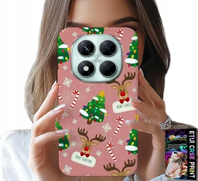 Produktbild von Etui Do Xiaomi Note 15 Pro+ 5G - Świąteczne Renifery Choinki Laska Wzory