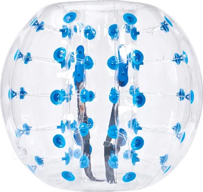 Obrázok produktu pre Nafukovacia lopta Bumper Bumper Ball 1 ks 1,2 m x 1,03 m, lopta na zrážku s človekom, nafukovacia lopta s telom z PVC na vonkajšie aktivity, transparentná + modré bodky Nafukovacia lopta Bumper Ball