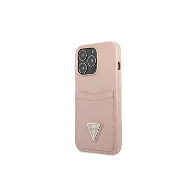 Produktbild von Guess Guhcp13Xpsatpp Iphone 13 Pro Max 6,7"" Różowy/Pink Hardcase Saffianotriangle Logo Cardslot